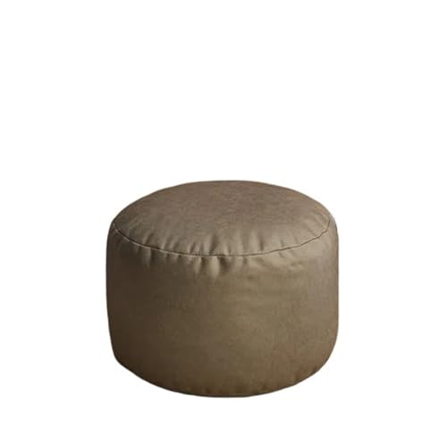 Großer Kunstleder-Ottoman-Pouf Hocker gefüllt Sitzsack Fußstütze für Wohnzimmer & Schlafzimmer Ecke & Seitensitz Futon rahmenloses Design (L KJC Grau Y) von Generisch