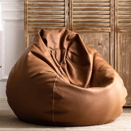 Großer Sitzsack-Bezug aus umweltfreundlichem Kunstleder, ohne Füllung, für Außenbereich, Chaiselongue, Sitzsack für Wohnzimmer, Schlafzimmer, Garten, Spielfilme (Farbe) von Generisch