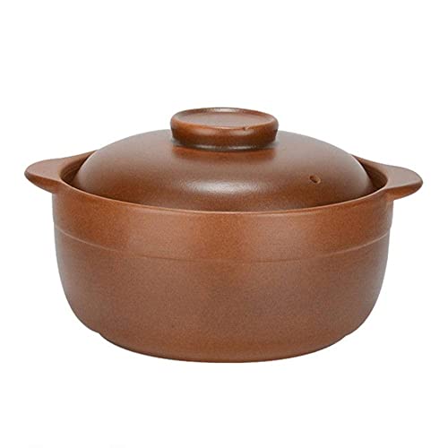 Großer Terrakotta-Schmortopf mit Deckel – isolierter Keramik-Ton-Kochtopf für offenes Feuer – traditionelles Steingut-Backgeschirr – perfekt für Familienessen und langsames Kochen von Generisch
