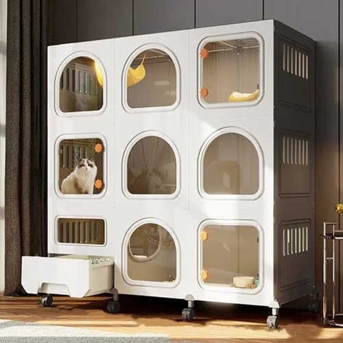 Großer geschlossener Katzenkäfig für den Innen- und Außenbereich, multifunktionales DIY-Drahtgehäuse mit abnehmbarer Box für Bewegung und Spielen, inklusive Katzentoilette Großer geschlossener Katzenkäfig für den Innen- und Außenbereich, multifunktionales DIY-Drahtgehäuse mit abnehmbarer Box für Bewegung und Spielen, inklusive Katzentoilette von Generisch