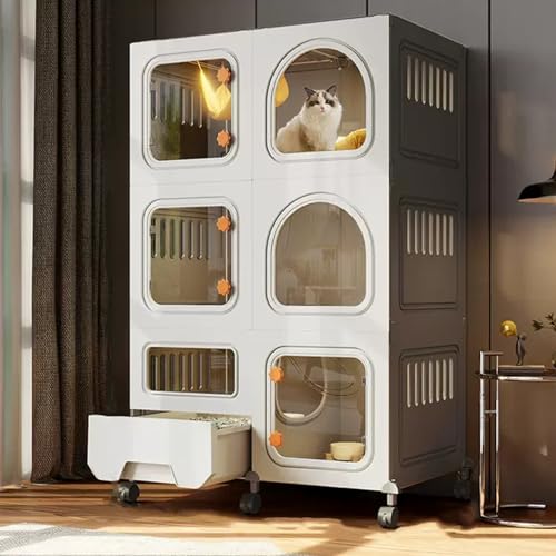 Großer geschlossener Katzenkäfig für den Innen- und Außenbereich, multifunktionales DIY-Drahtgehege mit abnehmbarer Box für Bewegung und Spielen, inklusive Katzentoilette Großer geschlossener Katzenkäfig für den Innen- und Außenbereich, multifunktionales DIY-Drahtgehege mit abnehmbarer Box für Bewegung und Spielen, inklusive Katzentoilette von Generisch