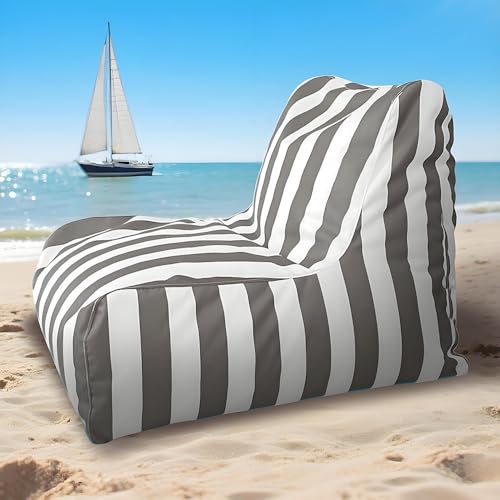 Großer schwimmender Sitzsack für Schwimmbad, bequem, gestreift, für drinnen und draußen, perfekt für Entspannung und Spaß, durch das Wasser befüllbare Design von Generisch