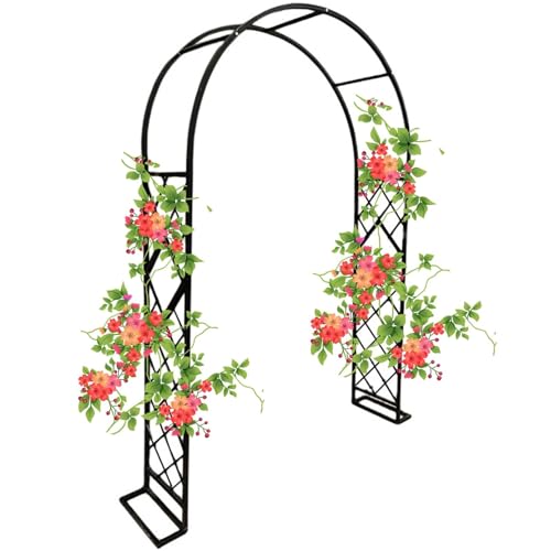 Großer weißer Metall-Gartenbogen Rankgitter für Kletterpflanzen – Hochzeitsbogen 220 x 230 cm – stabile Outdoor-Dekoration für Gärten, Terrassen und Veranstaltungen von Generisch