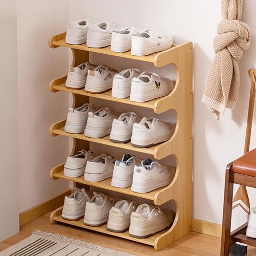Großes Bambus-Schuhregal für kleine Räume, schmaler Eingangsbereich, multifunktionales Aufbewahrungsregal für Schrank, Ecktür, platzsparendes Design, 50 x 25 x 77 cm Großes Bambus-Schuhregal für kleine Räume, schmaler Eingangsbereich, multifunktionales Aufbewahrungsregal für Schrank, Ecktür, platzsparendes Design, 50 x 25 x 77 cm von Generisch