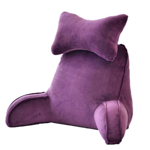 Großes Lesekissen mit Nacken-/Armstütze, Rückenlehne, Stützkissen für Bett, Sofa, Stuhl, Lesen, Fernsehen, entspannende Rückenlehne mit Taschen, lila Farbe Großes Lesekissen mit Nacken-/Armstütze, Rückenlehne, Stützkissen für Bett, Sofa, Stuhl, Lesen, Fernsehen, entspannende Rückenlehne mit Taschen, lila Farbe von Generisch