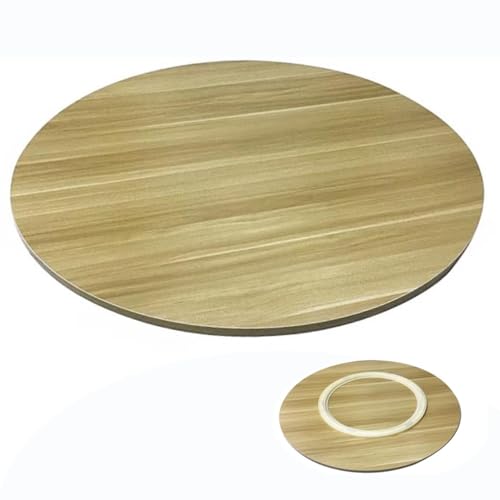 Großes drehbares Tablett aus Holz für Esstisch, 61 cm, rund, Walnussholz-Finish, perfekt zum Servieren und Unterhalten von Generisch