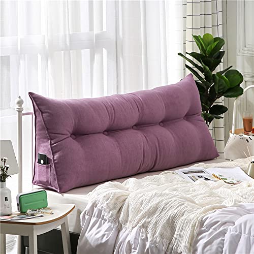 Großes dreieckiges Keil-Kopfteil-Kissen, abnehmbares Samt-Rückenlehnenkissen für Tagesbetten, bequemes Lesen, Stützkissen, 120 x 50 x 20 cm, Violett, Schlafzimmerdekoration Großes dreieckiges Keil-Kopfteil-Kissen, abnehmbares Samt-Rückenlehnenkissen für Tagesbetten, bequemes Lesen, Stützkissen, 120 x 50 x 20 cm, Violett, Schlafzimmerdekoration von Generisch