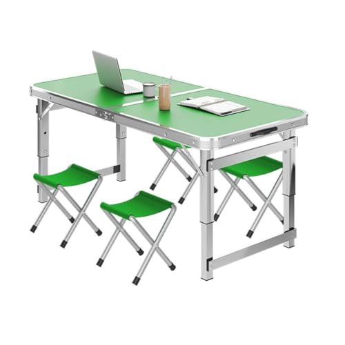 Großes tragbares Aluminium-Campingtisch-Set mit verstellbarer Höhe und Hockern, faltbarer Picknicktisch für den Außenbereich, ideal für Familienfeiern und Grillabende Großes tragbares Aluminium-Campingtisch-Set mit verstellbarer Höhe und Hockern, faltbarer Picknicktisch für den Außenbereich, ideal für Familienfeiern und Grillabende von Generisch