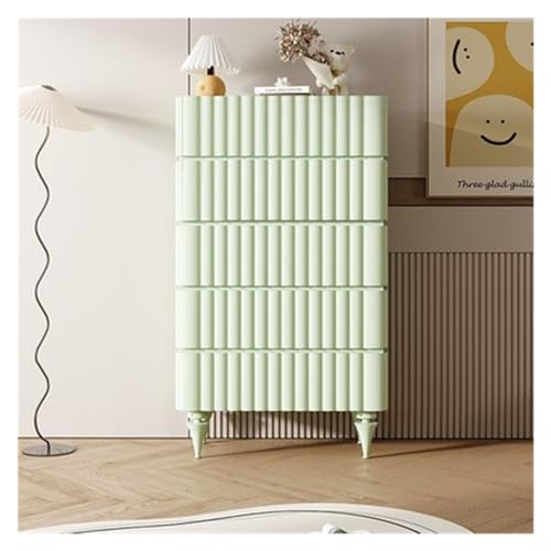 Grüne Schubladenkommode – Aufbewahrungsschrank mit 5 Schubladen für Schlafzimmer und Flur – stilvolle Schrank-Nizer-Eingangsmöbel (75 x 40 x 120 cm) von Generisch