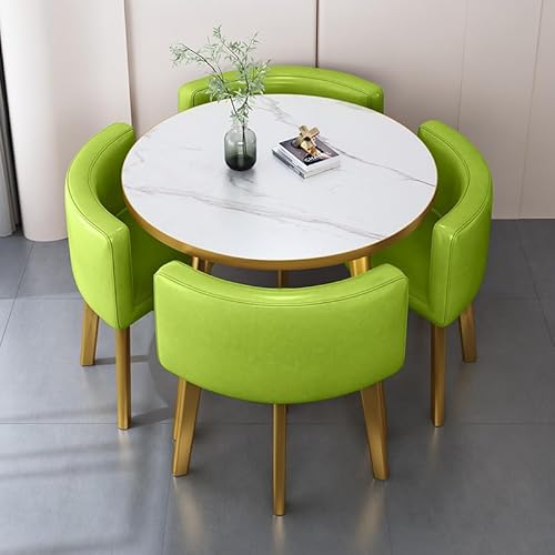 Grünes Büro-Empfangstisch-Set, runder Couchtisch & Stühle für Meetings, platzsparende Möbel für Verhandlungen und Verkäufe in Geschäften und Büros Grünes Büro-Empfangstisch-Set, runder Couchtisch & Stühle für Meetings, platzsparende Möbel für Verhandlungen und Verkäufe in Geschäften und Büros von Generisch