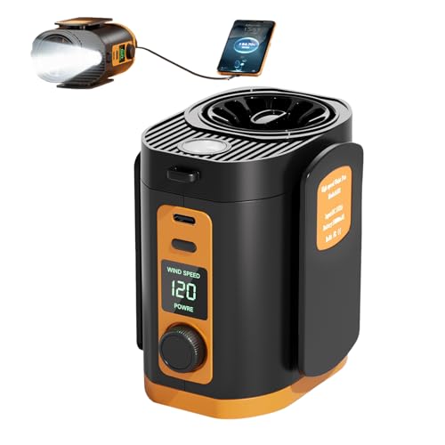 Gürtellüfter,Tragbarer Halslüfter | Coole Gadgets Mit 120 Geschwindigkeiten LED Taschenlampe Für Wandern Sport Outdoor Reise Picknick Camping Innenbereich von Generisch