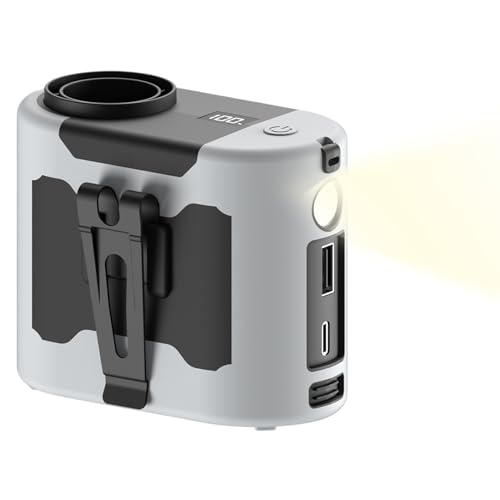 Gürtelventilator mit Taschenlampe für Kühlung auf der Baustelle – kompakter Taillenclips-Ventilator, USB-wiederaufladbarer Luftzirkulator, freihändiges tragbares Gerät, tragbare Taillenventilatoren | Gürtelventilator mit Taschenlampe für Kühlung auf der Baustelle – kompakter Taillenclips-Ventilator, USB-wiederaufladbarer Luftzirkulator, freihändiges tragbares Gerät, tragbare Taillenventilatoren | von Generisch
