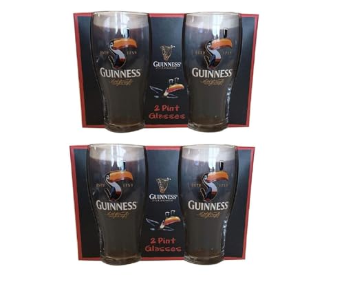 Guinness Offizielles Merchandise-Produkt, Tukan-Glas-Design, 4 Stück von Generisch
