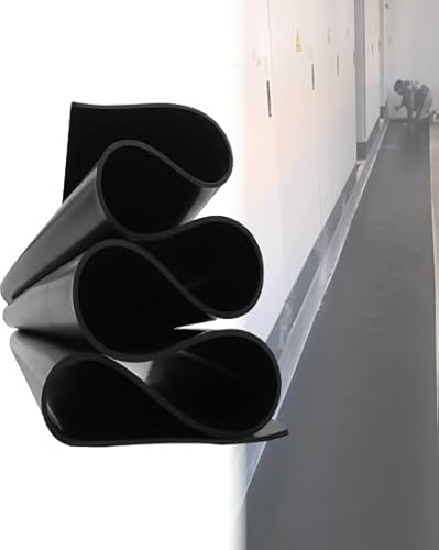 Gummimattenrolle for strapazierfähige Böden – schwarze Isoliermatte, Industrie-Werkbankmatte, for Garage, Fitnessstudio, Werkstatt und individuelle Gestaltung(0.8cm,100x100cm/39.4x39.4in) von Generisch