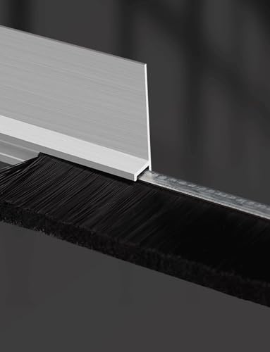 H-Typ Tür-Zugluftstopper, Aluminium, Tür-Wetterabisolierung, Türbodendichtungsleiste unter der Tür, mit Bürste für Zimmertür (2 cm) von Generisch