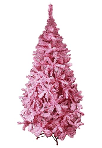 HAAC künstlicher Weihnachtsbaum in Farbe pink 180 cm Tannenbaum aufklappbar mit Metallständer Ständer von Generisch