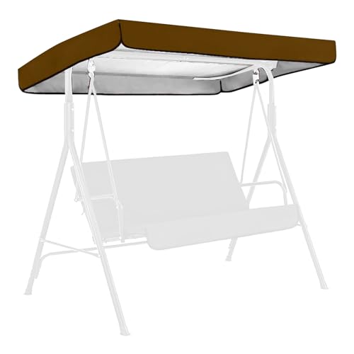 Hängebank Hollywoodschaukel Ersatzdach Dachbezug 164x120cm Gartenstuhl Sitzbezug 900D Oxford Gewebe Wasserdicht Reißfest Schutz vor der Sonne (Coffee) von Generisch