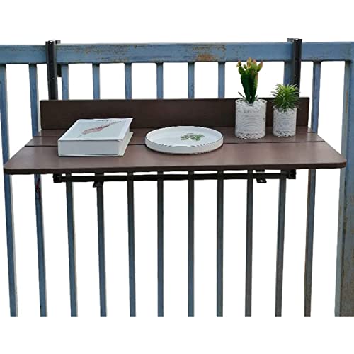 Hängeleiste Tisch für Deck – kleiner zusammenklappbarer, platzsparender Balkontisch, höhenverstellbar, Arbeitsplattenverlängerung, klappbarer Serviertisch für Geländer von Generisch