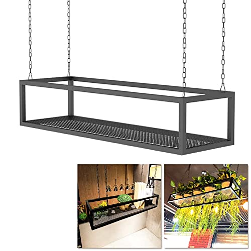 Hängende Pflanzenregale Blumentopfständer Küche Topf Pfanne Lagerregal Metall Eisen Display Regal Weinglashalter - Deckenhängeregal für Bar, Wohnzimmer, Blumenladen Hängende Pflanzenregale Blumentopfständer Küche Topf Pfanne Lagerregal Metall Eisen Display Regal Weinglashalter - Deckenhängeregal für Bar, Wohnzimmer, Blumenladen von Generisch