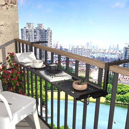 Hängender Gartentisch - Starke Metallhalterung für Geländer, einfache Montage, perfekt für Balkon & Garten Hängender Gartentisch - Starke Metallhalterung für Geländer, einfache Montage, perfekt für Balkon & Garten von Generisch