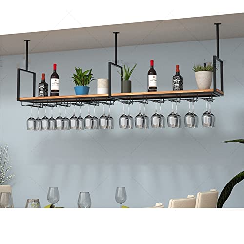 Hängender Weinglashalter, Decken-Weinglasregal und Wand-Weinflasche, langlebig, Schmiedeeisen, Weingläser, Präsentationsständer, perfekt für Zuhause und Bar von Generisch