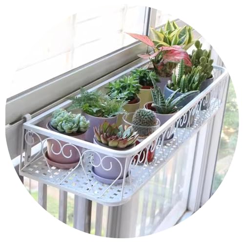 Hängendes Blumenregal für Pflanzenbehälter, Schmiedeeisen, hohles Blumenregal mit 1 cm Haken, Hochzeit, Party, Dekoration, Weiß, 25 x 60 x 12 cm Hängendes Blumenregal für Pflanzenbehälter, Schmiedeeisen, hohles Blumenregal mit 1 cm Haken, Hochzeit, Party, Dekoration, Weiß, 25 x 60 x 12 cm von Generisch