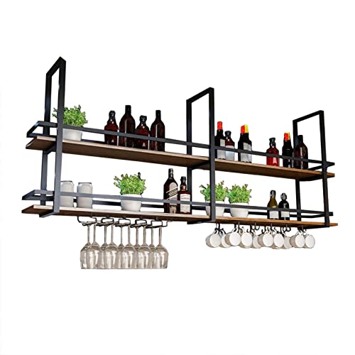 Hängendes Weinregal zum Aufhängen, multifunktionales Deckenregal mit Glashalter, Weinflaschen-Display und Blumentopf-Aufhänger, platzsparende Heimdekor-Lösung. Hängendes Weinregal zum Aufhängen, multifunktionales Deckenregal mit Glashalter, Weinflaschen-Display und Blumentopf-Aufhänger, platzsparende Heimdekor-Lösung. von Generisch