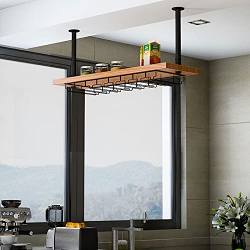 Hängeregal für die Decke, nordisches Schmiedeeisen-Rohr-Design, Industrie-Stil, mehrschichtiges Massivholzregal für Zuhause, Bar, Küche & Pflanzendisplay Hängeregal für die Decke, nordisches Schmiedeeisen-Rohr-Design, Industrie-Stil, mehrschichtiges Massivholzregal für Zuhause, Bar, Küche & Pflanzendisplay von Generisch