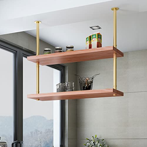 Hängeregal für die Decke, nordisches Schmiedeeisen-Rohr-Design, Industrie-Stil, mehrschichtiges Massivholzregal für Zuhause, Bar, Küche & Pflanzendisplay Hängeregal für die Decke, nordisches Schmiedeeisen-Rohr-Design, Industrie-Stil, mehrschichtiges Massivholzregal für Zuhause, Bar, Küche & Pflanzendisplay von Generisch