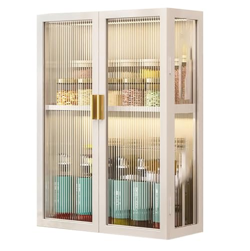 Hängeschrank - Moderner Wandschrank aus Metall mit Glastür zur Aufbewahrung in Bad, Küche und Wohnzimmer von Generisch