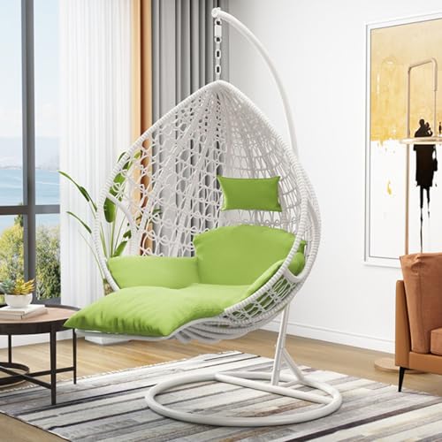 Hängesessel Ei - Outdoor Schaukelstuhl mit PE-Rattan, Stahlständer und dicken Kissen für Terrasse, Balkon oder Garten Hängesessel Ei - Outdoor Schaukelstuhl mit PE-Rattan, Stahlständer und dicken Kissen für Terrasse, Balkon oder Garten von Generisch
