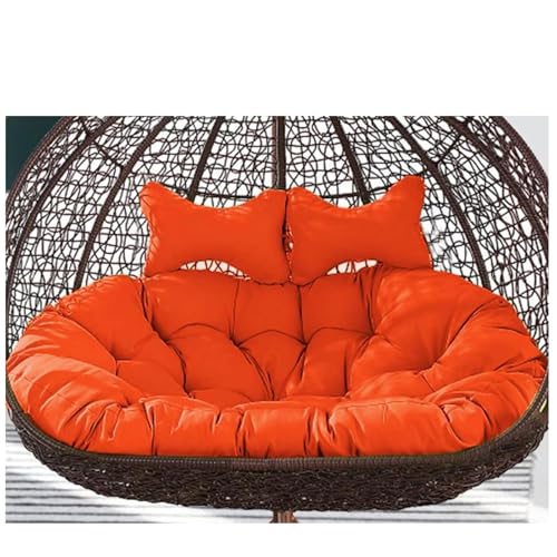 Hängesessel Kissen, Twin Sitzkissen Hängesessel 2 Personen,Outdoor-Hängeschaukel-Kissenbezug,Ersatz Für Outdoor/Indoor-Liegestuhl,Garten-Terrassenmatte(Stuhl Nicht Enthalt(Size:150x110cm,Color:orange) von Generisch