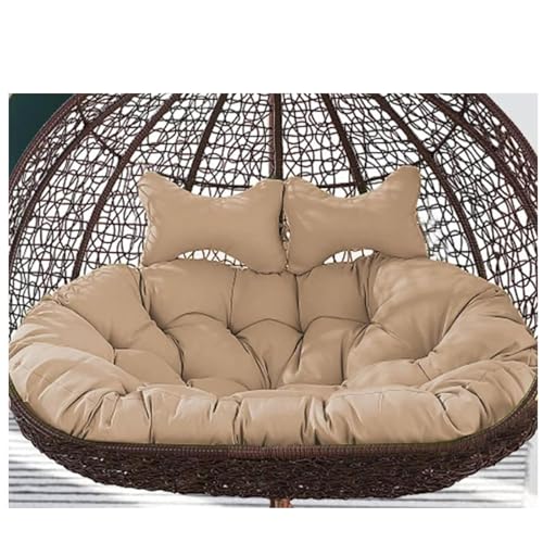 Hängesessel Kissen,Twin Sitzkissen Hängesessel 2 Personen,Egg Chair Cushion Replacement Washable,Ersatz Für Outdoor/Indoor-Liegestuhl,Garten-Terrassenmatte(Stuhl Nicht Enth(Size:150x110cm,Color:Khaki) von Generisch