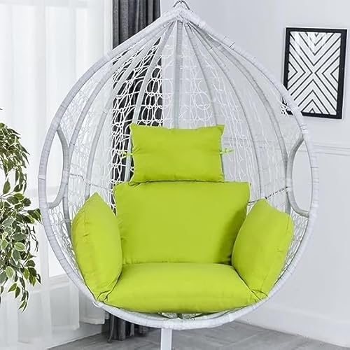 Hängesessel für Terrasse, Innen- und Außenbereich, Rattan-Hängesessel mit Ständer für Schlafzimmer, Balkon, Grün von Generisch