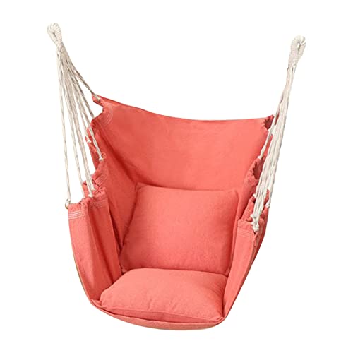 Hängesessel mit 2 Kissen für drinnen und draußen, Schaukelsitz, 150 kg Tragkraft, gemütliche Hängematte für Zuhause, Schlafzimmer, Terrasse, Deck, Garten (Rosa) von Generisch