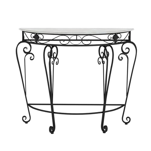 Halbmond-Konsolentisch, Metallbeine und Kunstmarmorplatte, Eingangsbereich, Wohnzimmer, Flur, Akzenttisch für kleine Räume, ideal für moderne Dekoration Halbmond-Konsolentisch, Metallbeine und Kunstmarmorplatte, Eingangsbereich, Wohnzimmer, Flur, Akzenttisch für kleine Räume, ideal für moderne Dekoration von Generisch