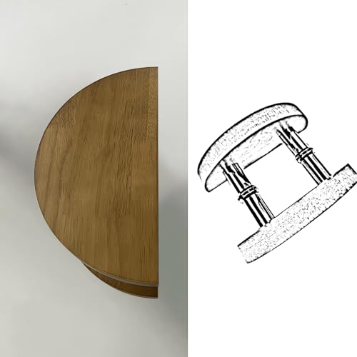 Halbrunder Türgriff aus Holz - Modernes doppelseitiges Design für Einzeltüreingang von Generisch