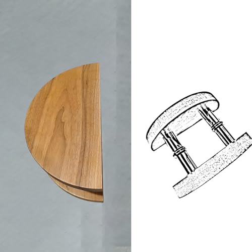Halbrunder Türgriff aus Holz - Modernes doppelseitiges Design für Einzeltüreingang Halbrunder Türgriff aus Holz - Modernes doppelseitiges Design für Einzeltüreingang von Generisch