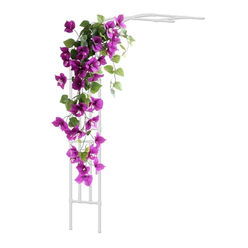 Half-Garden Arch Rankgitter für Kletterpflanzen – Metall Halbtorbogen Laube Stabile Unterstützung für Rosen & Reben, Outdoor Hochzeitsdekoration Pergola (Weiß, 0,9 m x 2,4 m) von Generisch