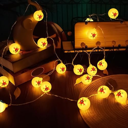 Halloween Augapfel Lichterkette | Halloween-Lichterkette für den Innenbereich,wasserdichte saisonale Party Dekoration für Wand Fensterbank Baum Terrasse Hof Fenster Garten Halloween Augapfel Lichterkette | Halloween-Lichterkette für den Innenbereich,wasserdichte saisonale Party Dekoration für Wand Fensterbank Baum Terrasse Hof Fenster Garten von Generisch