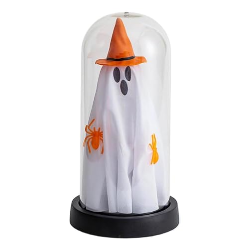 Halloween-Dekorationen für den Innenbereich, beleuchteter Geist in Glasglocke, niedliche Lichtgeister-Dekorationen mit für Urlaub, Outdoor, Party, Glocke, Nacht, niedlicher hängender Kaminsims in von Generisch