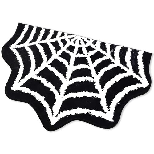 Halloween- – Dekorativer Tischläufer, Themendekor für Halloween-Dinner-Tischdecke, Gruselige Heimdekoration, 80 cm, Runder Schwarzer Teppich (Black, B) von Generisch