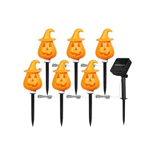 Halloween-Erdspieß für den Außenbereich, Halloween-Erdspieß | verstellbare orangefarbene Dekorationen mit Stehleuchte für den Außenbereich Terrasse Garten von Generisch