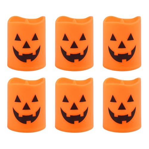 Halloween Flameless Kerze,6 Stück Horror-Totenkopf | Gotische Flackernde Deko Realistisches Warmes Licht Für Zimmer Kamin Bad Schlafzimmer Feier von Generisch