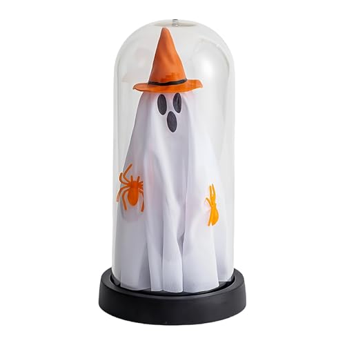 Halloween Geist | Gruseliger Leuchtender Geist In Glasglocke Für Schlafzimmer,Schaurige Halloween Deko Für Party Zimmer Küche Fest Indoor von Generisch