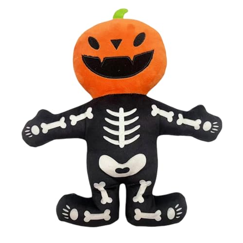 Halloween-Hundespielzeug, Kürbis-Skelett- , Haustiersicher, leicht zu reinigen, bissfest, Spielzeug für Hunde, weiches interaktives Plüsch für drinnen und draußen, Kiste, Zwinger, Auto, Reisen Halloween-Hundespielzeug, Kürbis-Skelett- , Haustiersicher, leicht zu reinigen, bissfest, Spielzeug für Hunde, weiches interaktives Plüsch für drinnen und draußen, Kiste, Zwinger, Auto, Reisen von Generisch
