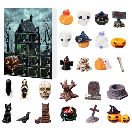 Halloween -Kalender | Ghost Toy Count | 24 Stück Schädelkalender Set | Kindergärtner Büro Haunted House Herbst Dekorationen Kinder saisonale Dekorationen Party Spaß Countdown Halloween -Kalender | Ghost Toy Count | 24 Stück Schädelkalender Set | Kindergärtner Büro Haunted House Herbst Dekorationen Kinder saisonale Dekorationen Party Spaß Countdown von Generisch