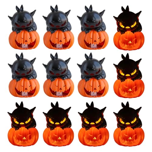 Halloween Kerzen, 12 Stück Halloween Kürbis Flammlose Kerzen, Flackernde Beleuchtung Batteriebetriebene Deko Für Zuhause Weihnachtsfest Halloween Kerzen, 12 Stück Halloween Kürbis Flammlose Kerzen, Flackernde Beleuchtung Batteriebetriebene Deko Für Zuhause Weihnachtsfest von Generisch