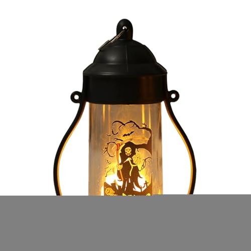 Halloween Kerzen Laterne,LED Nachtlicht Totenkopf-Kürbis Gespensterlich Deko | Halloween Deko Tischlampe Für Feiertagsfeste Indoor Outdoor Tisch Garten Schlafzimmer Küche von Generisch