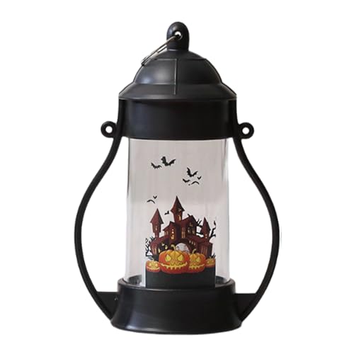 Halloween Kerzen Laterne,Mit Kürbis-Totenkopf Nachtlicht Dekolaternen - Batteriebetrieben Für Feier Kamin Wohnzimmer Schlafzimmer Terrasse Garten von Generisch